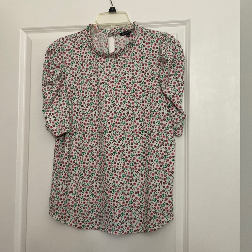 Adrianna Papell Floral Blouse - Red and Green